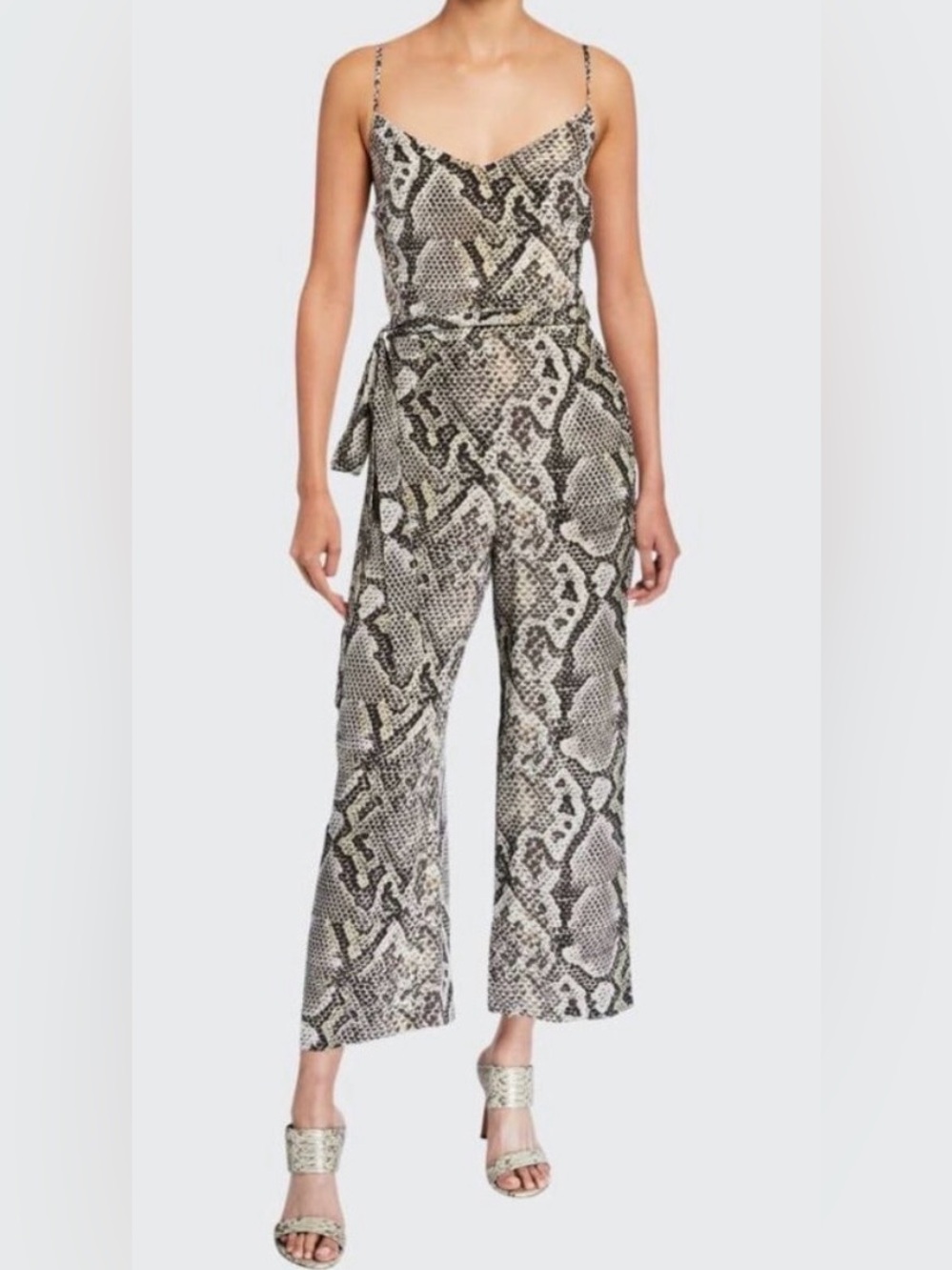 L’AGENCE silk Snake Print Jumpsuit Sz 4